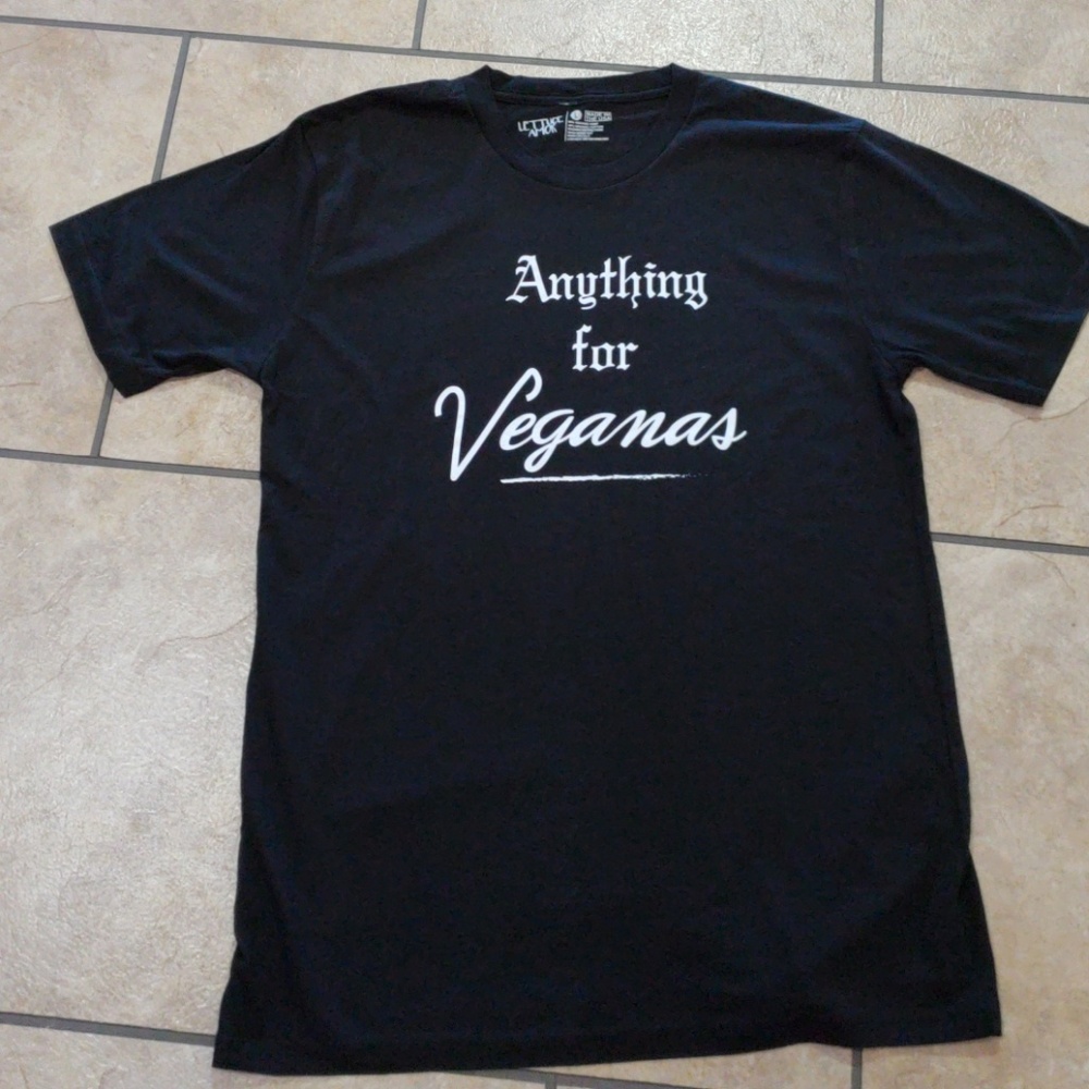 Anything for Veganas Black Hemp & Cotton Tshirt L